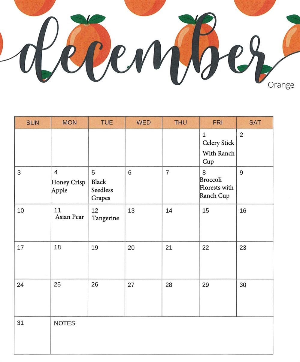  December Fruit and Veg Calendar